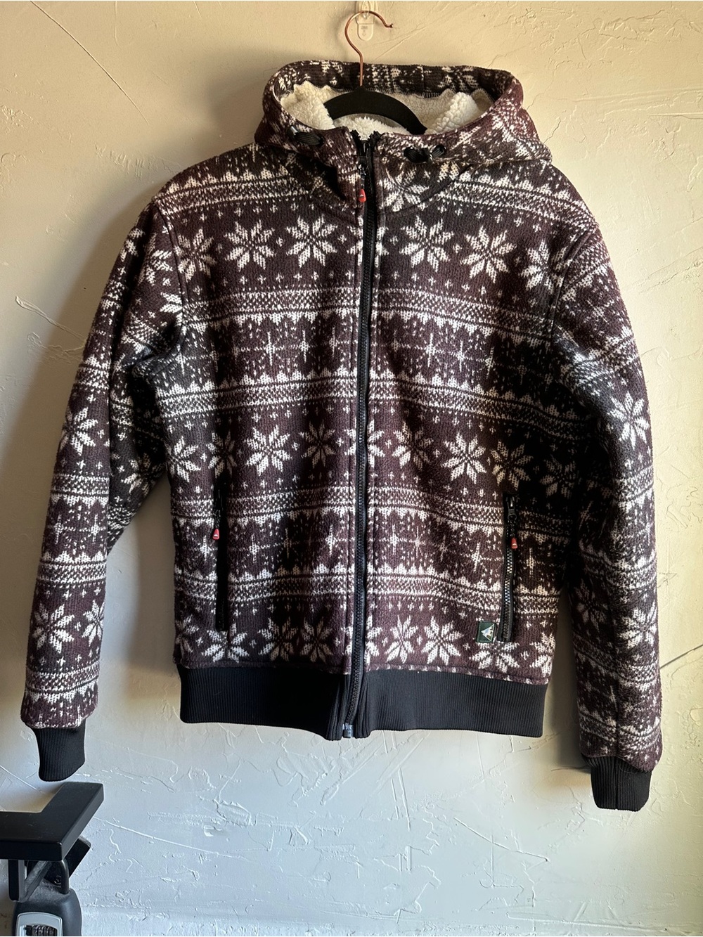 Equestrian Nordic Fair Isle Sherpa Fleece Jacket M Mountain Horse Sz M